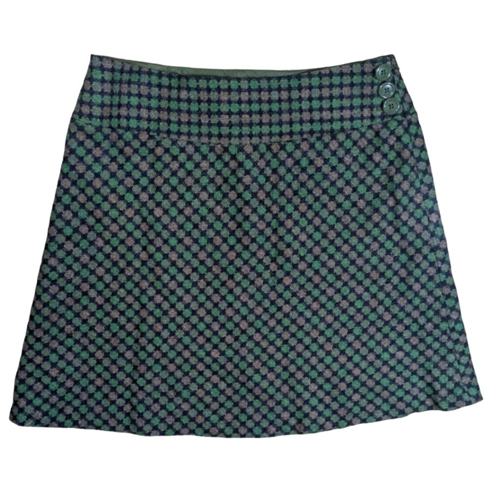 Loft y2k green dot geometric‎ mod mini skirt